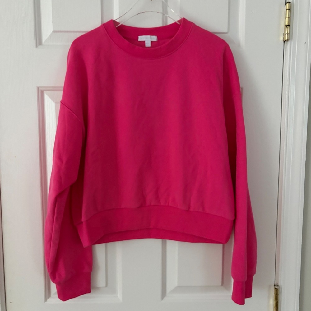Beyond Yoga On The Go Pullover Women S Pink Crewneck Relaxed Sweatshirt Sporty - Picture 2 of 6